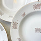 6 Assiettes creuses vintage en porcelaine DIGOIN & SARREGUEMINES France 1950 petites fleurs dorées