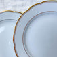 6 Assiettes plates vintage en porcelaine blanche et doré Kahla Gbr