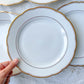 Assiettes plates vintage en porcelaine blanche et doré Kahla Gbr