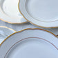 6 Assiettes plates vintage en porcelaine blanche et doré Kahla Gbr