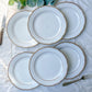 6 Assiettes plates vintage en porcelaine blanche et doré Kahla Gbr