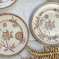 Lot de 5 grandes assiettes anciennes en Terre de fer marron - Grand Dépôt Paris Emile Bourgeois (1880-1890)