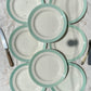8 assiettes vintage en porcelaine française blanches vertes Céranord