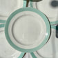 8 assiettes vintage en porcelaine française blanches vertes Céranord