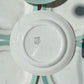 8 assiettes vintage en porcelaine française blanches vertes Céranord