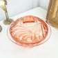Bonbonnière vintage en verre rose Art déco 1950