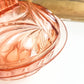 Bonbonnière vintage en verre rose Art déco 1950