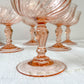 6 Coupes Vintage Verre Rose “ROSALINE” Arcoroc Luminarc – Verre Dépression Français – Vaisselle Ancienne Made in France
