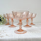 6 Coupes Vintage Verre Rose “ROSALINE” Arcoroc Luminarc – Verre Dépression Français – Vaisselle Ancienne Made in France