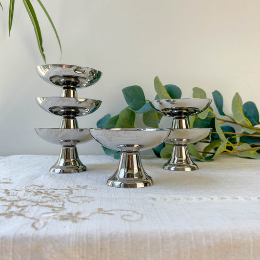 6 Coupelles Vintage Inox Années 70