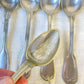 Ensemble de 8 cuillères à soupe vintage en métal argenté