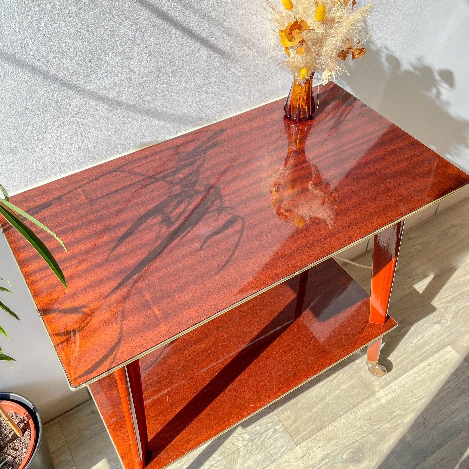 Desserte vintage en formica à roulettes 1960