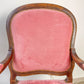 Fauteuil Louis Philippe velours rose