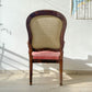 Fauteuil Louis Philippe velours rose