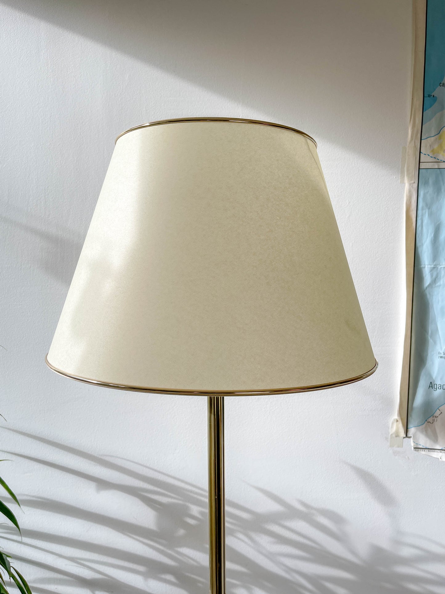 Lampadaire tripode vintage bronze & laiton des années 60/70 – Hauteur réglable 190 cm