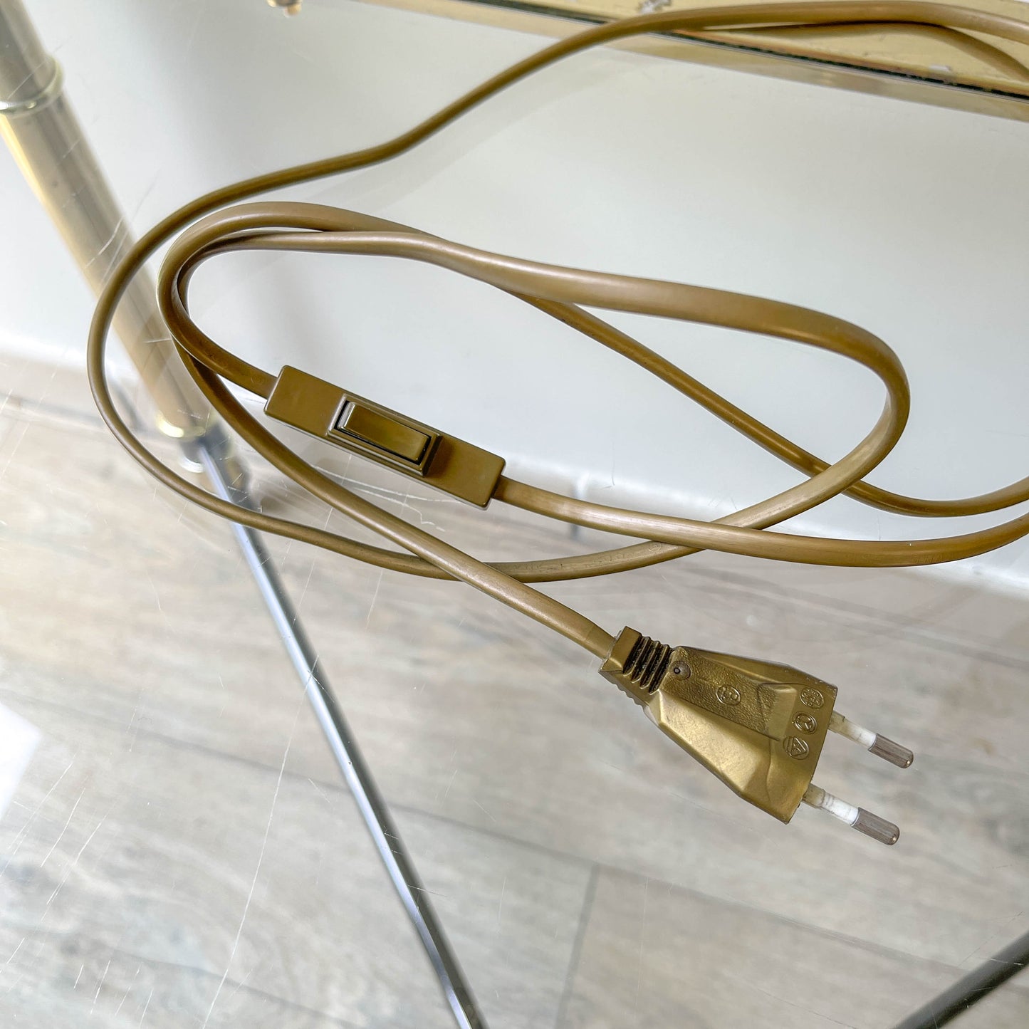 Lampe bouillotte vintage style Empire – bronze doré & abat-jour vert laurier – 3 bras bougie
