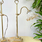 Lampes à poser vintage Art Déco, structure laiton doré articulé, abat-jour tulipe en verre dépoli, années 20 30