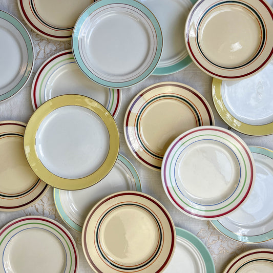PETITE Assiette motif ligne vintage à l'unité