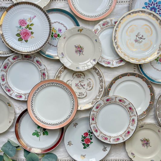 PETITE Assiette en PORCELAINE fleurie vintage à l'unité
