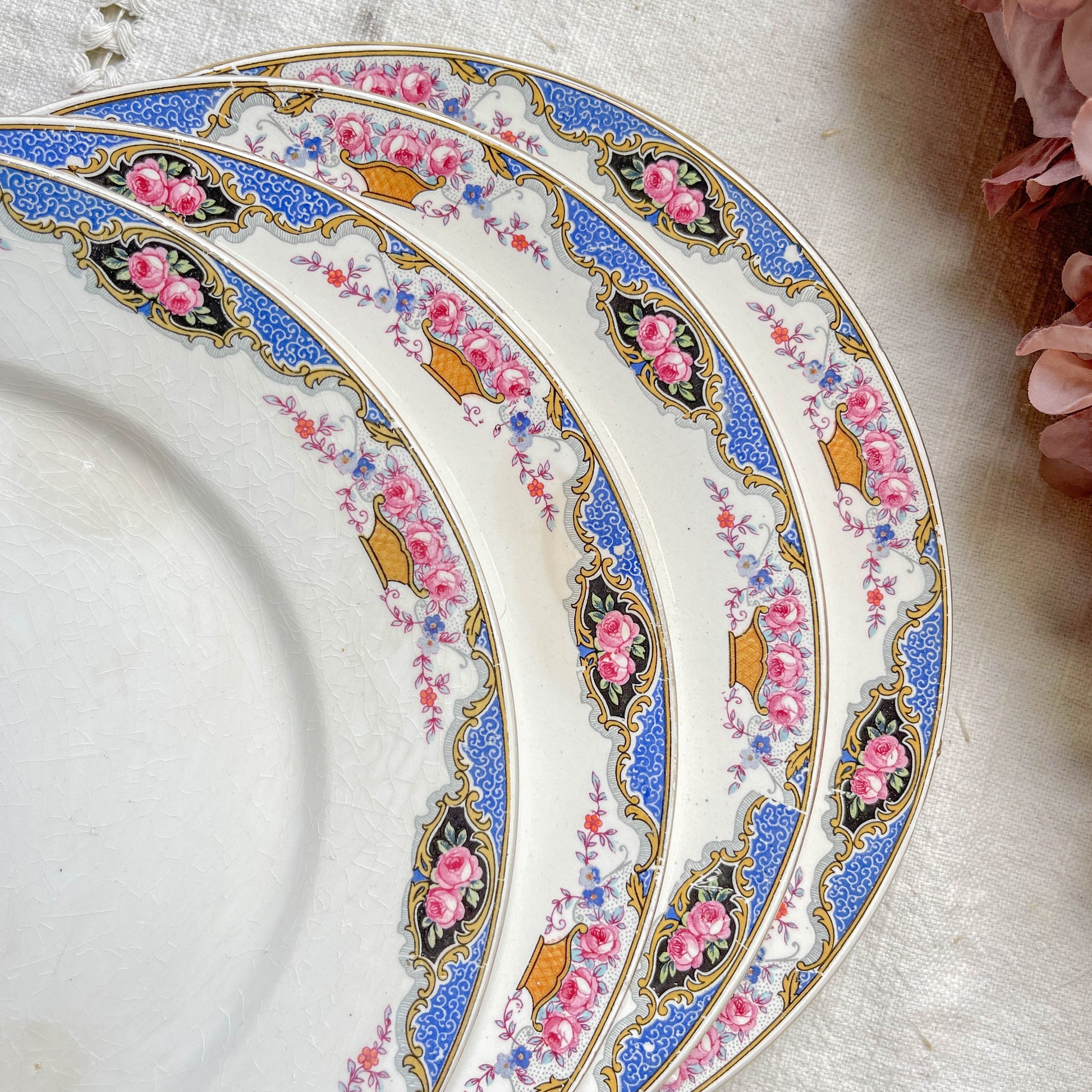 6 Petites assiettes vintage fleuries DIGOIN SARREGUEMINES – Années 1950