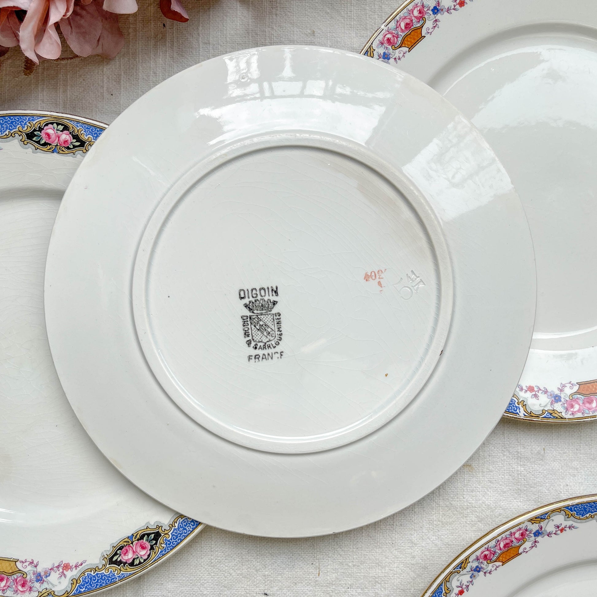 6 Petites assiettes vintage fleuries DIGOIN SARREGUEMINES – Années 1950