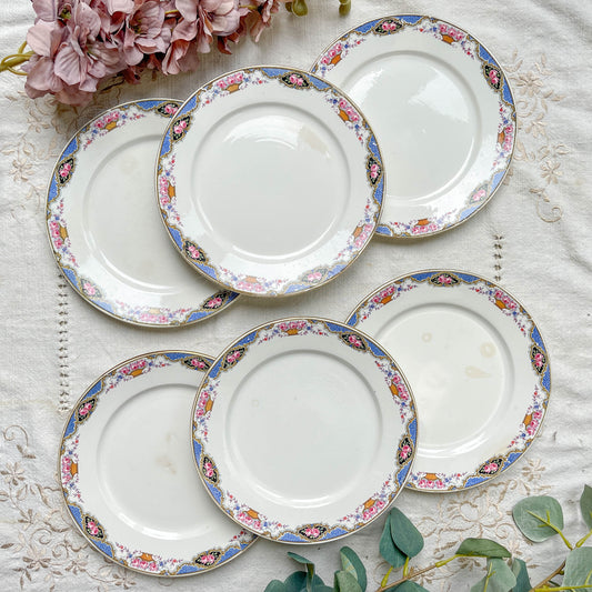 6 Petites assiettes vintage fleuries DIGOIN SARREGUEMINES – Années 1950
