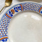 6 Petites assiettes vintage dépareillées bleues orange - L’Amandinoise - Luneville - Emile Bourgeois