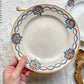 6 Petites assiettes vintage dépareillées bleues orange - L’Amandinoise - Luneville - Emile Bourgeois