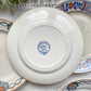6 Petites assiettes vintage dépareillées bleues orange - L’Amandinoise - Luneville - Emile Bourgeois