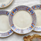 6 Petites assiettes vintage dépareillées bleues orange - L’Amandinoise - Luneville - Emile Bourgeois