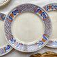 6 Petites assiettes vintage dépareillées bleues orange - L’Amandinoise - Luneville - Emile Bourgeois
