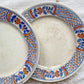6 Petites assiettes vintage dépareillées bleues orange - L’Amandinoise - Luneville - Emile Bourgeois