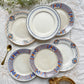 6 Petites assiettes vintage dépareillées bleues orange - L’Amandinoise - Luneville - Emile Bourgeois