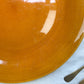 Plat Vintage en faïence couleur ambre Longchamp, France 1970