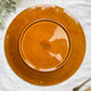 Plat Vintage en faïence couleur ambre Longchamp, France 1970