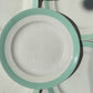 5 Petites assiettes vintage en porcelaine française blanches vertes Céranord