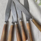6 Couteaux vintages cornes Argent Lame acier LEPINE A LYON France XIXème