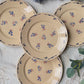 4 Petites assiettes porcelaine vintage K&g Luneville "Flore" 1950s petites fleures bleues