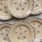 6 Assiettes creuses porcelaine vintage K&g Luneville "Flore" 1950s petites fleures bleues
