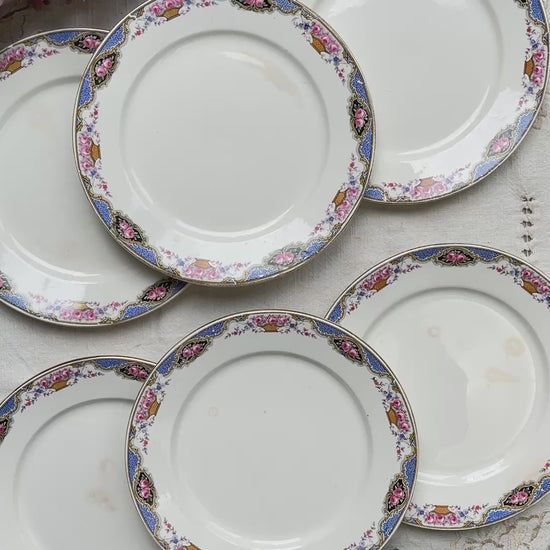 6 Petites assiettes vintage fleuries DIGOIN SARREGUEMINES – Années 1950