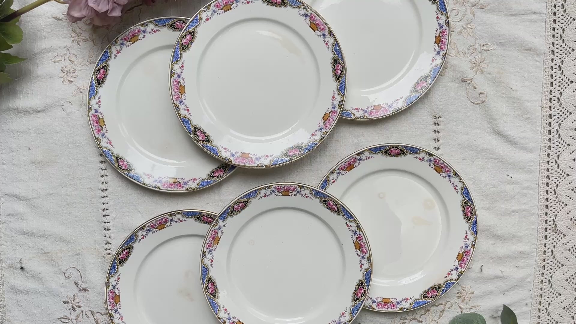 6 Petites assiettes vintage fleuries DIGOIN SARREGUEMINES – Années 1950