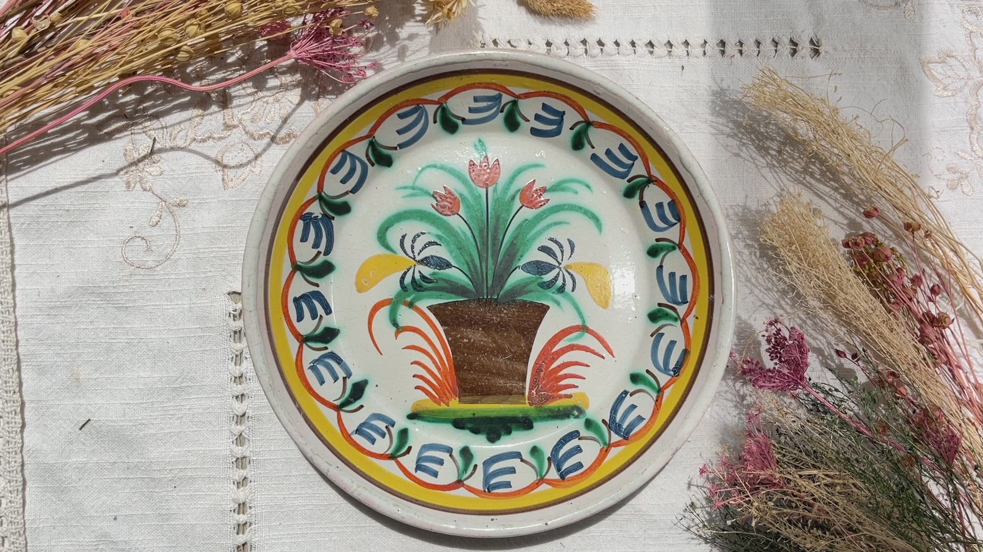 Ancienne Assiette Faïence Française Calotte Nevers XIXème 