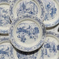 Lot de 7 Assiettes Plates Anciennes Faïence illustrée Gien