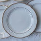 6 Assiettes plates vintage en porcelaine blanche et doré Kahla Gbr