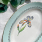 Ravier en porcelaine vintage blanche verte Iris Moulin des Loups "Sargosse" 1950s