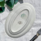 Ravier en porcelaine vintage blanche verte Iris Moulin des Loups "Sargosse" 1950s