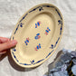 Ravier porcelaine vintage K&g Luneville "Flore" 1950s petites fleures bleues