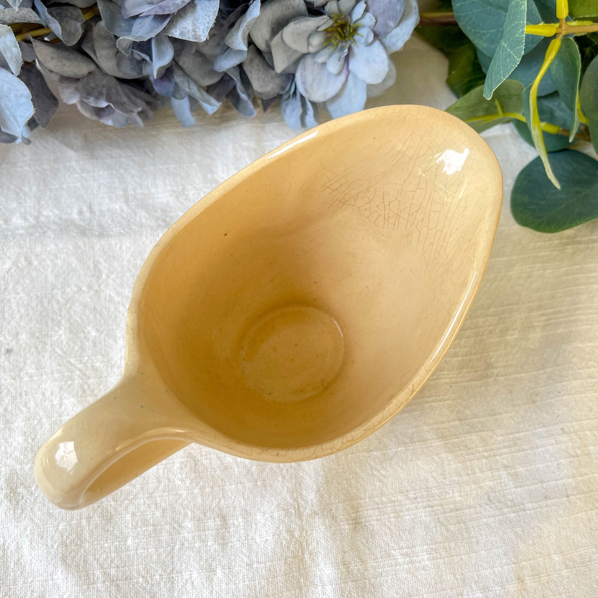 Saucière porcelaine vintage K&g Luneville "Flore" 1950s petites fleures bleues