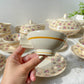 Service à thé café Robj Paris noyau en porcelaine jaune fleuri – Style Art déco vintage