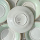 Service à thé/café vintage en porcelaine blanche verte fleurie SALINS made in France 